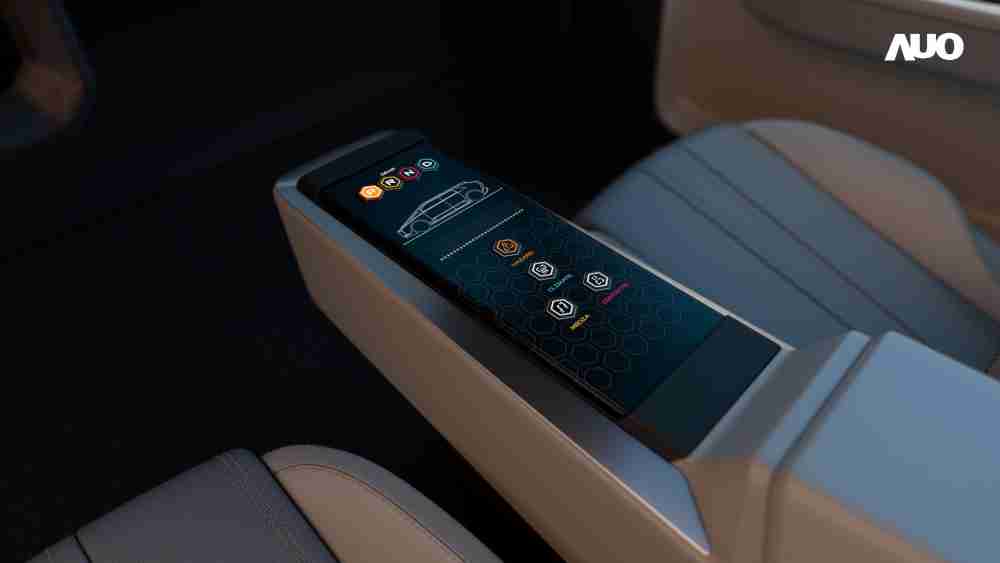 MG电玩以人性化设计打造多变形态中控显示(Morphing Center Control)，，不使用时仅平面显示信息，，，进行操作时，，显示器则会动态隆起，，，转变成3D实体按钮，，，并有触觉回馈，，，展示人机互动新体验